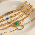 Pulsera ópalos de colores | Dorado