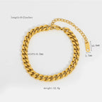 Pulsera Dorada Cubana | Dorado