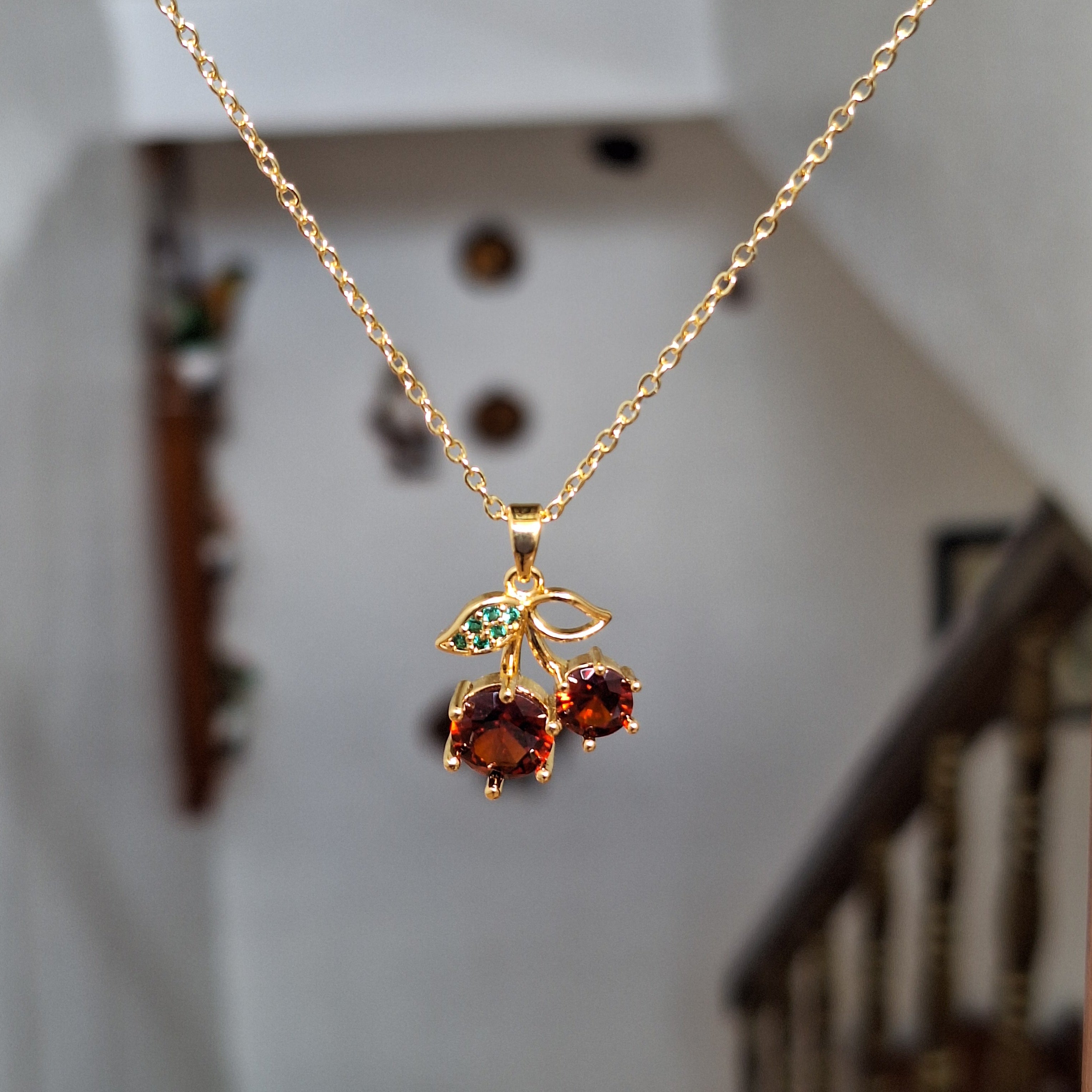 Collar Cereza Grd | Oro Chino Dorado