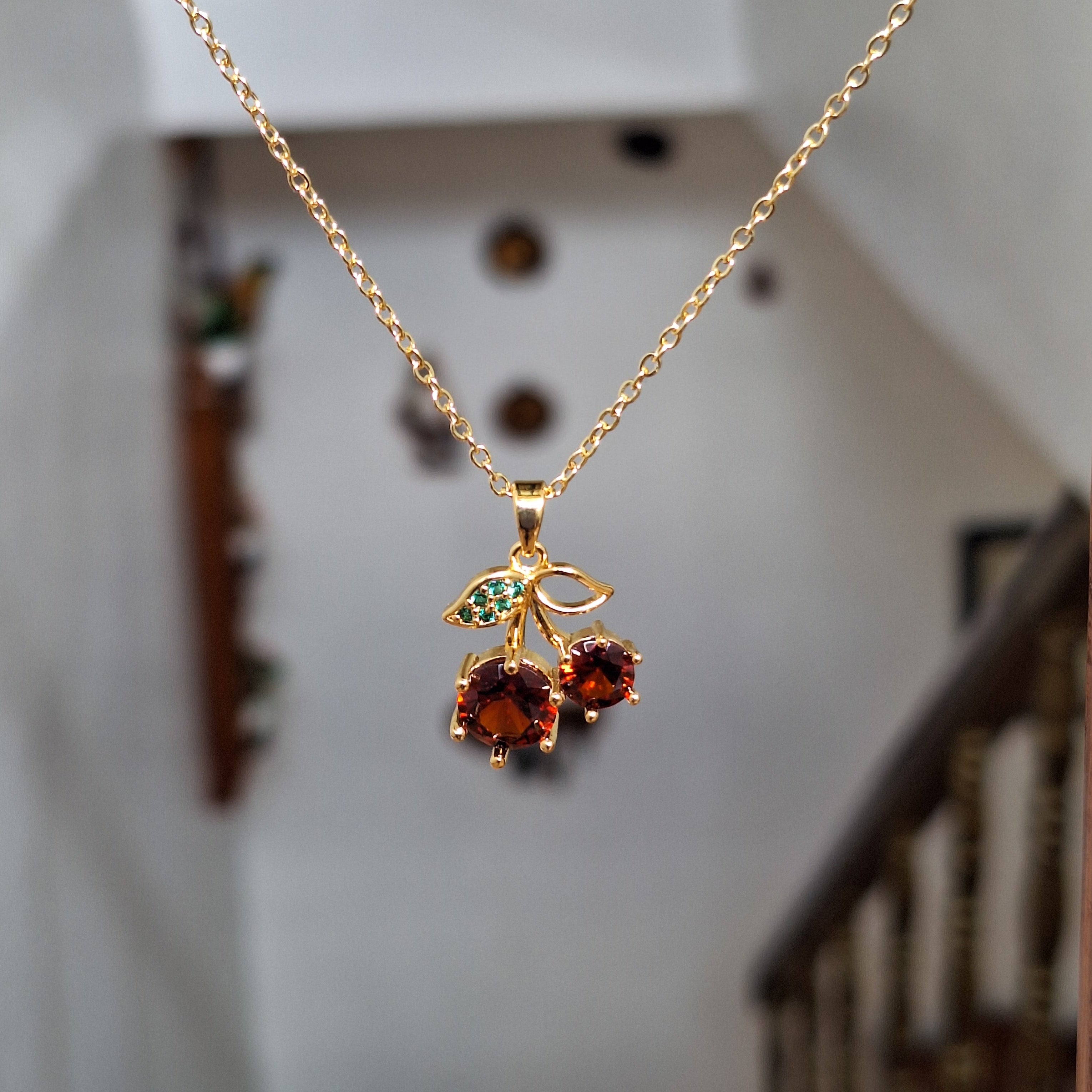 Collar Cereza Grd | Oro Chino Dorado