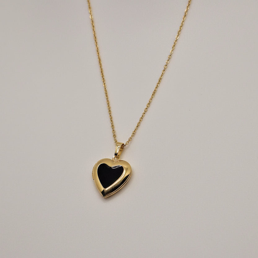 Collar Relicario Corazon | Oro Chino Dorado