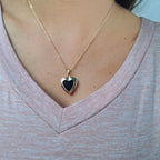 Collar Relicario Corazon | Oro Chino Dorado