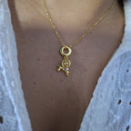 Collar Pandora Astronauta | Oro Chino Dorado