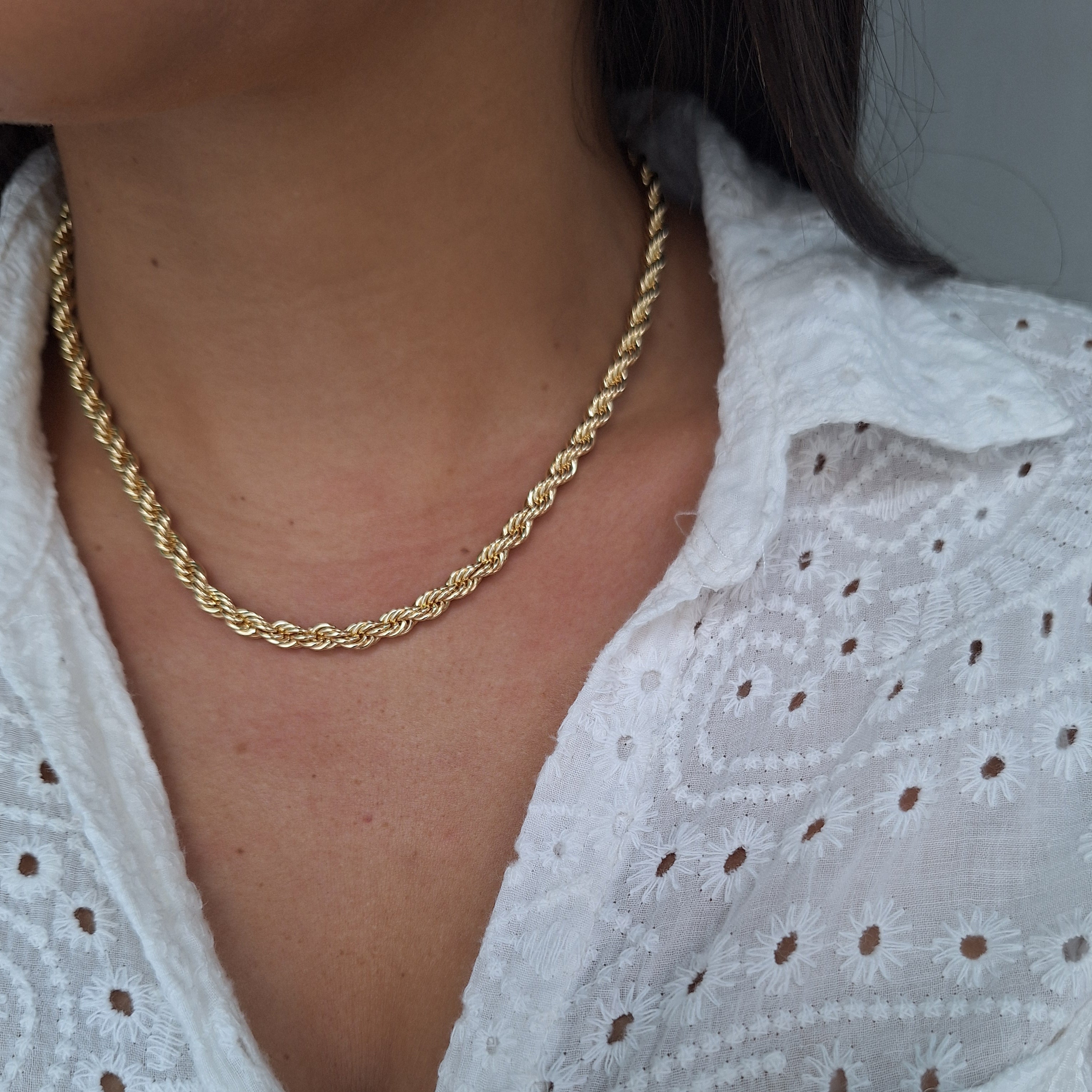 Collar Entorchado Mediano | Oro Chino Dorado