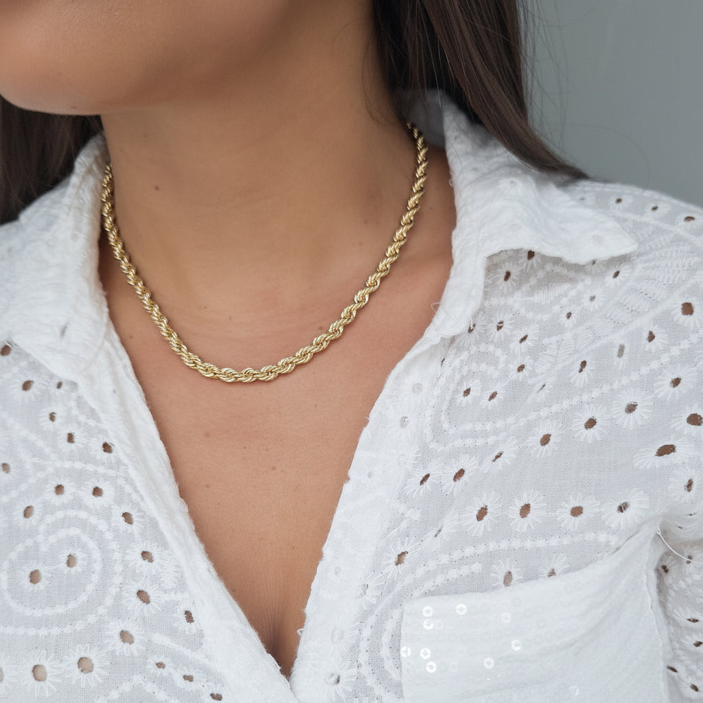 Collar Entorchado Mediano | Oro Chino Dorado