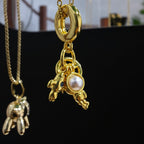 Collar Pandora Astronauta | Oro Chino Dorado