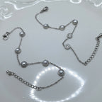 Pulsera Punto Perlado | Plateado