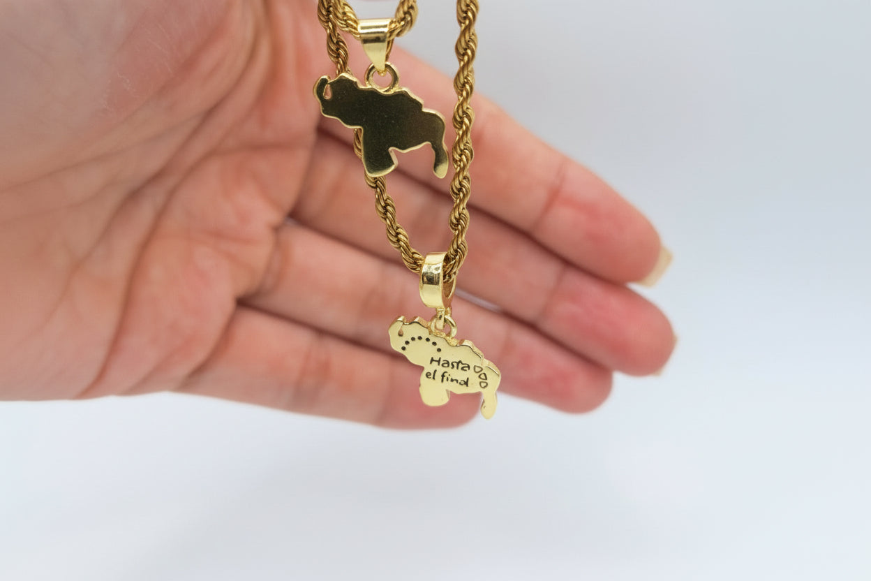Collar Hasta El Final Vzla | Oro Chino Dorado