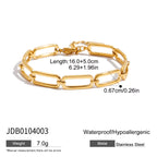 Pulsera Minimalista De Eslabones Clip Pulida | Dorado