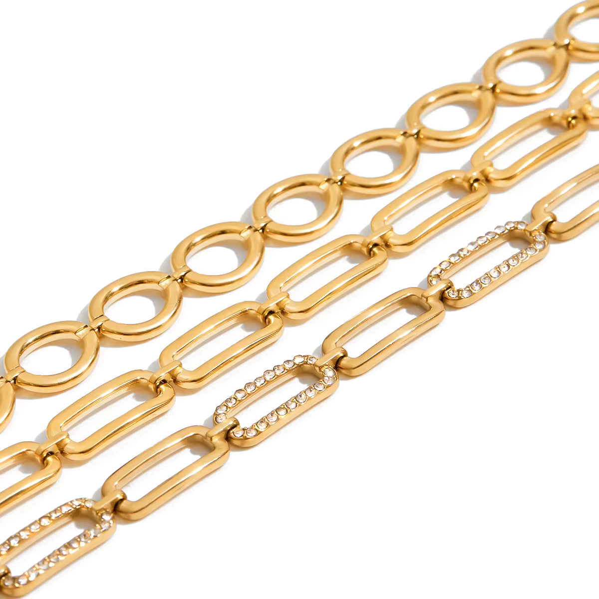 Pulsera Minimalista De Eslabones Clip Pulida | Dorado