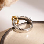 Anillo Circular Plata Oro