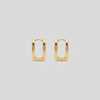Argolla Cuadrada Lisa | Oro Chino Dorado