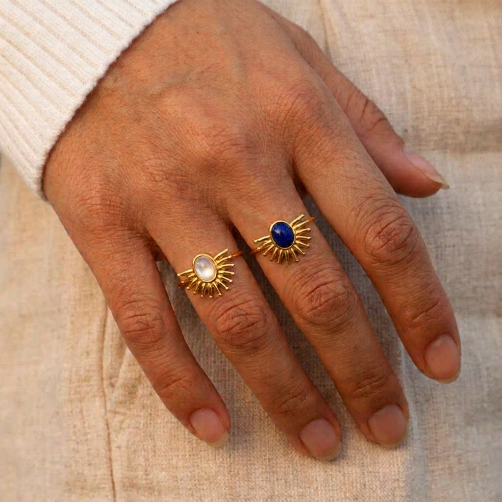 Anillos Minimalista Medio Sol | Dorado