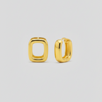 Argolla Cuadrada Ventana | Oro Chino Dorado