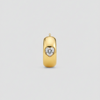 Argolla Pequeña de Corazón de Vidrio | Oro Chino Dorado