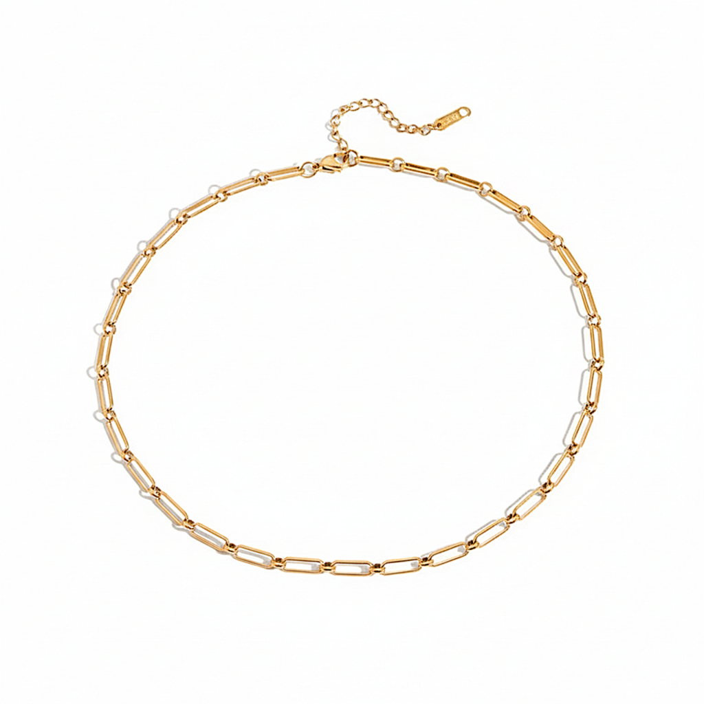 Cadena Collar Eslabones Rectangulares | Dorado