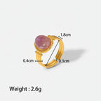 Anillo Piedra Purpura | Dorado