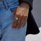 Anillo Con Brillo Gota | Dorado