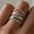 Anillo Caminos Cruzados | Plateado