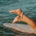 Pulsera Tobillera de Caracoles Naturales y Esferas | Dorado