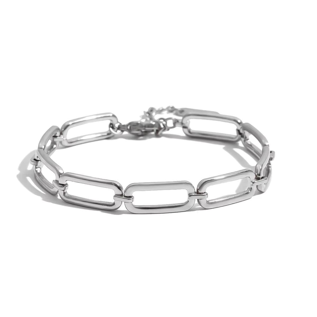 Pulsera Elegante Rígida Eslabones | Plateado