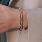 Pulsera Elegante Rígida Eslabones | Plateado