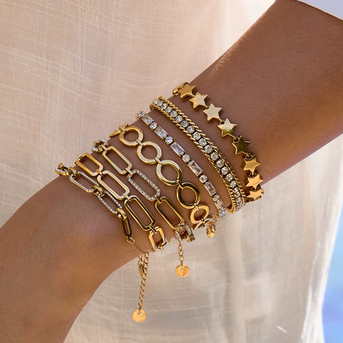 Pulsera Dorada Circulos Unidos | Dorado