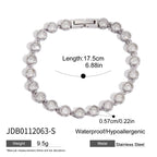 Pulsera Clásica Brillo Circonia Circular | Plateado