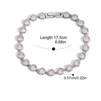 Pulsera Clásica Brillo Circonia Circular | Plateado