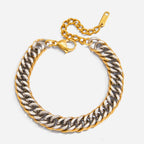 Pulsera Cubana Dos Tono | Bicolor