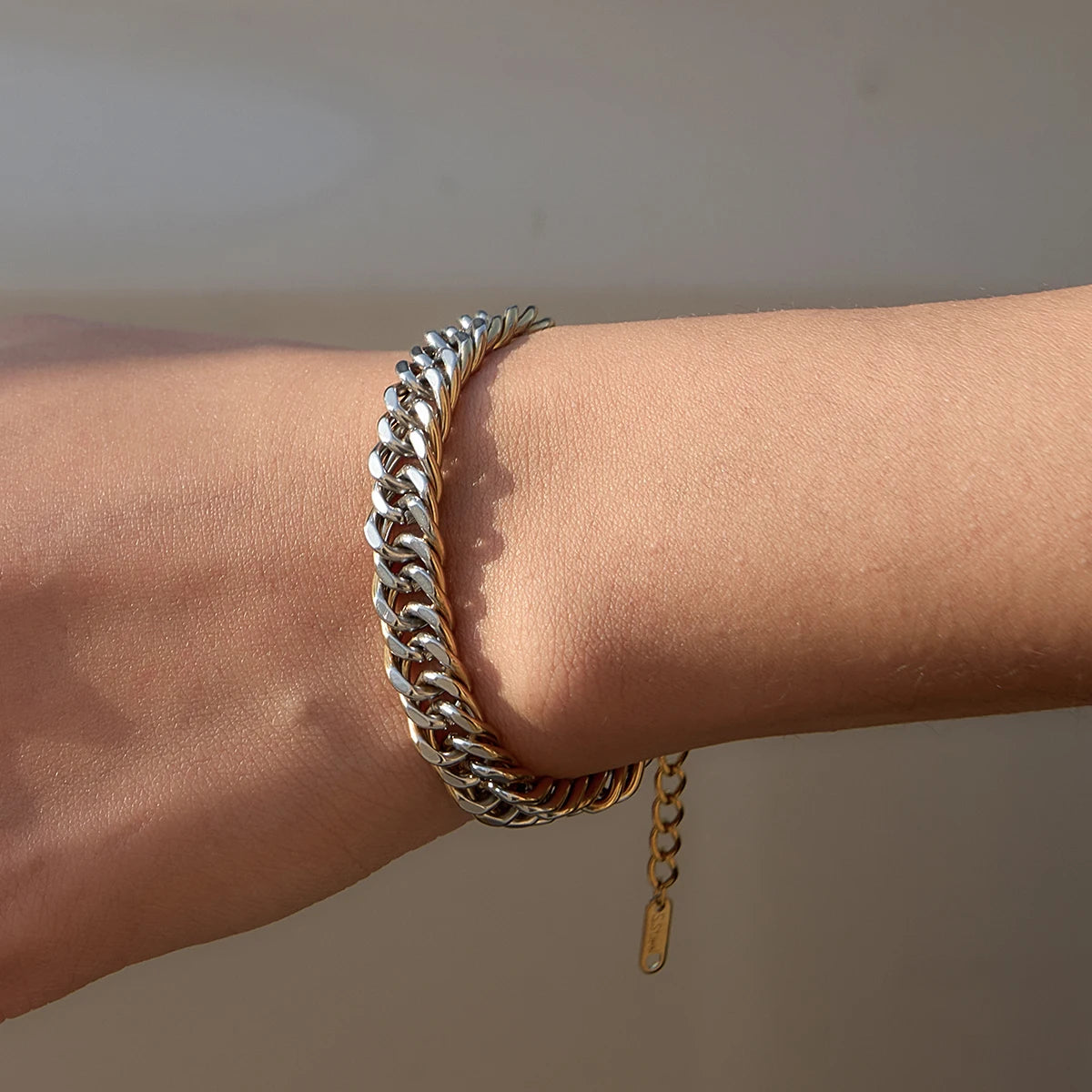 Pulsera Cubana Dos Tono | Bicolor