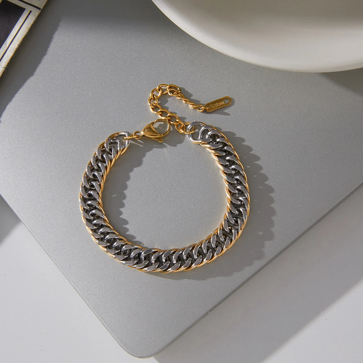 Pulsera Cubana Dos Tono | Bicolor