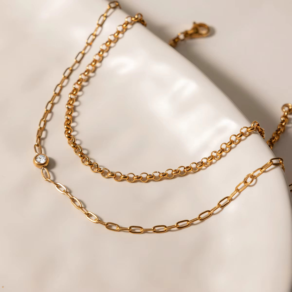 Pulsera Minimalista 2 Piezas | Dorado