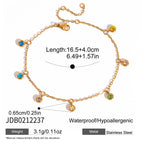 Pulseras con Estaciones de Circones Multicolores | Dorado