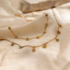 Pulseras con Estaciones de Circones Multicolores | Dorado