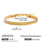 Pulsera De Cadena Plana Con Eslabones Texturizados | Dorado