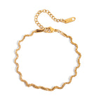 Pulsera Rígida Ondas | Dorado