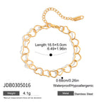 Pulsera De Cadena Con Eslabones De Corazon Calados | Dorado