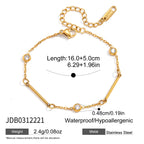 Pulsera Cadena Eslabones con Brillantes | Dorado