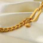 Pulsera Cadena Mixta - Cierre OT | Dorado