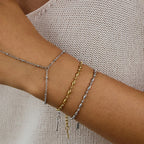 Pulsera de Eslabones Ovalados de Alto Pulido | Dorado y Plateado