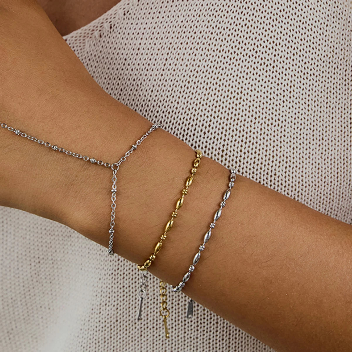 Pulsera de Eslabones Ovalados de Alto Pulido | Dorado y Plateado