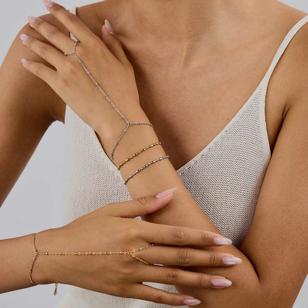 Pulsera de Eslabones Ovalados de Alto Pulido | Dorado y Plateado