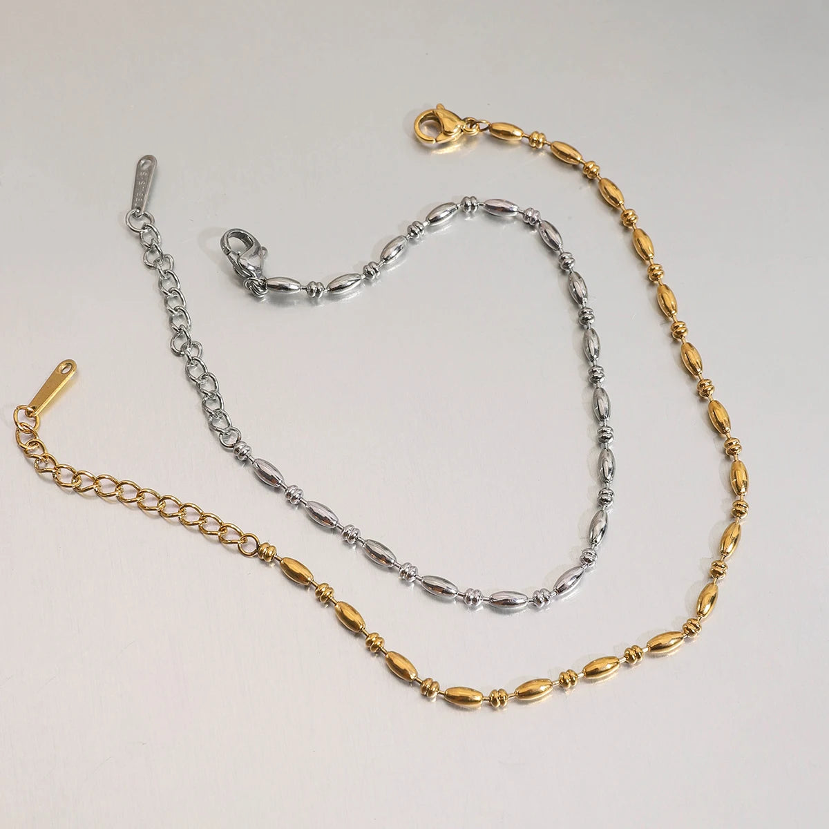 Pulsera de Eslabones Ovalados de Alto Pulido | Dorado y Plateado