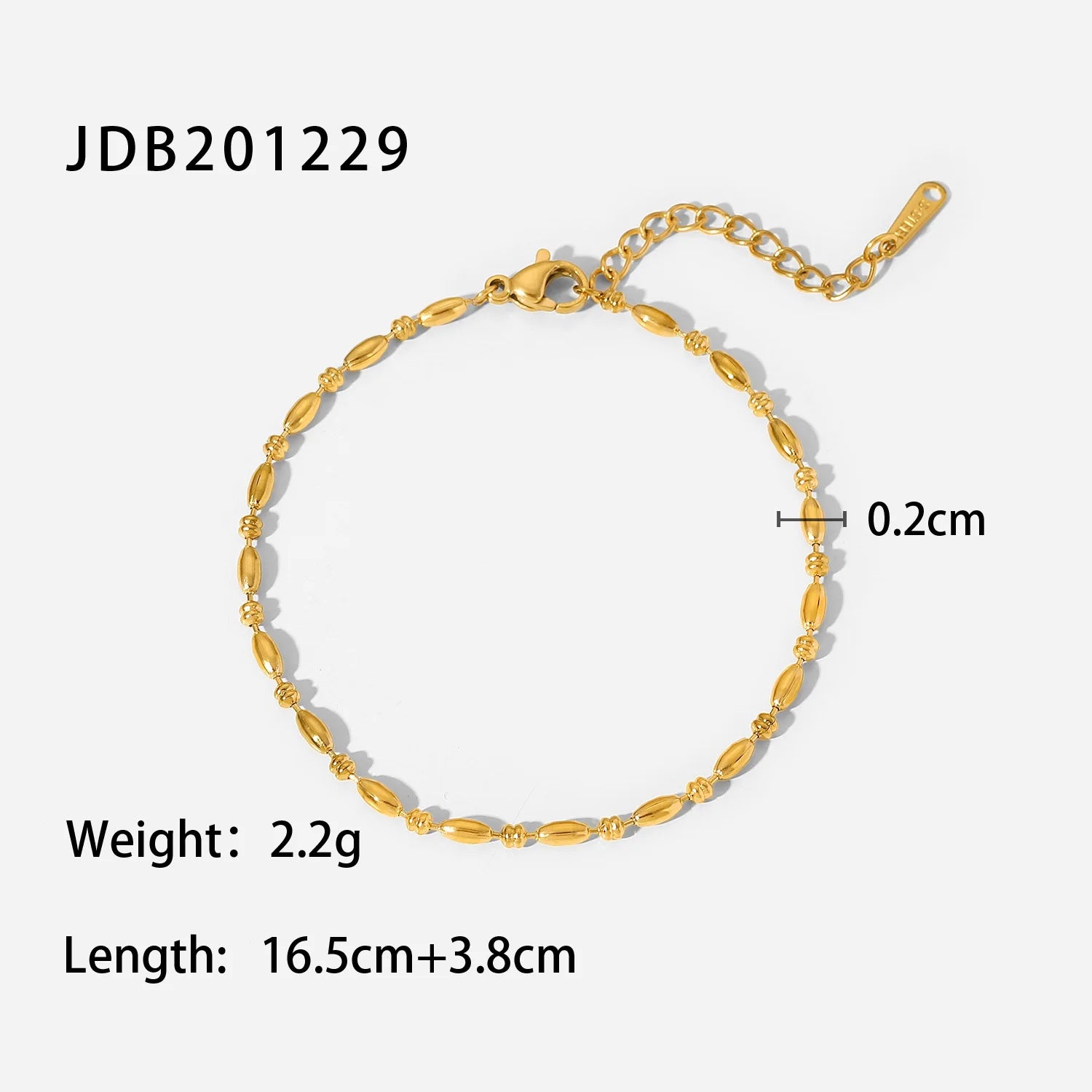 Pulsera de Eslabones Ovalados de Alto Pulido | Dorado y Plateado