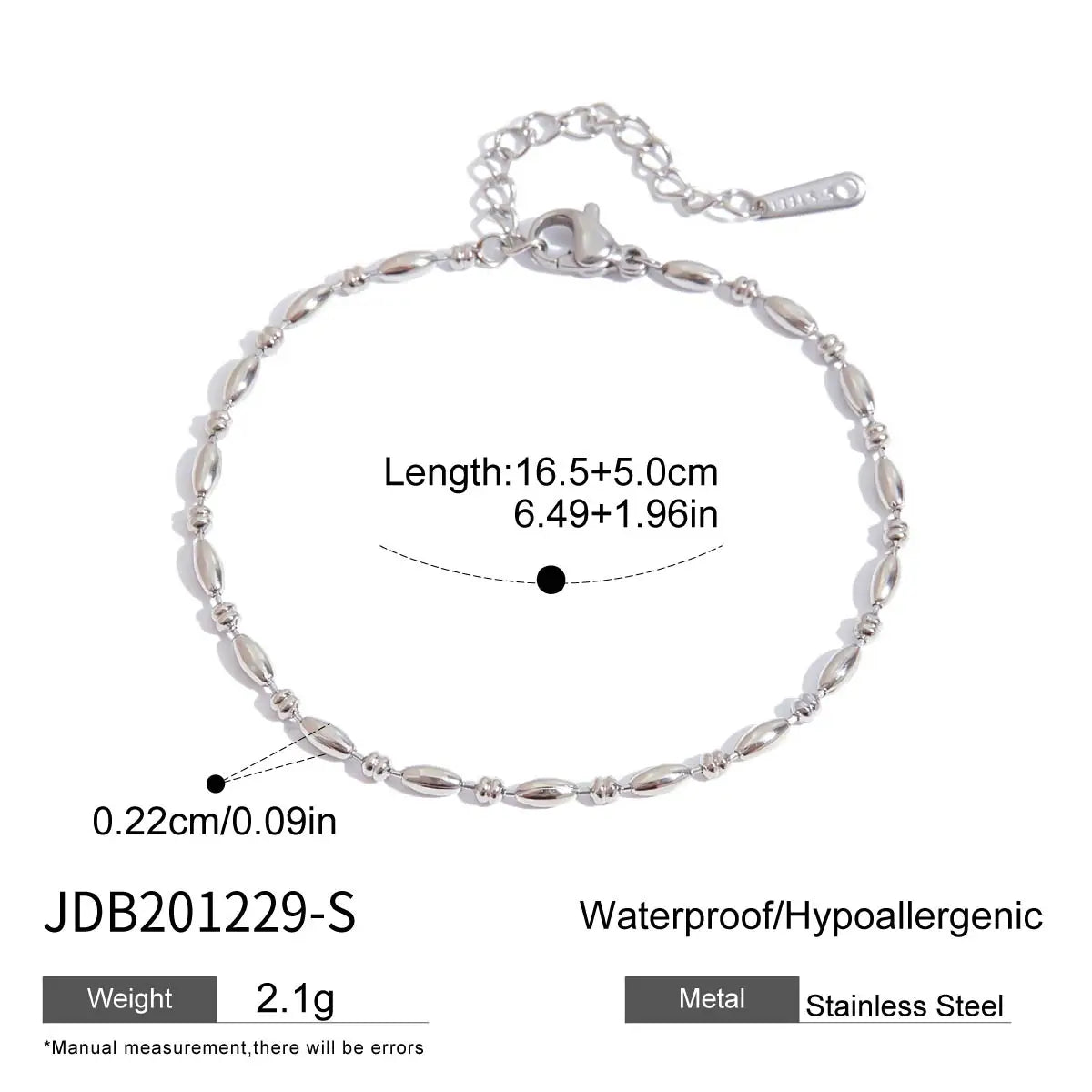Pulsera de Eslabones Ovalados de Alto Pulido | Dorado y Plateado