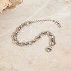 Pulsera De Eslabones Ovalados Con Detalles De Nudos Centrales | Plateado