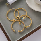 Pulsera Rigida Circular Green | Dorado