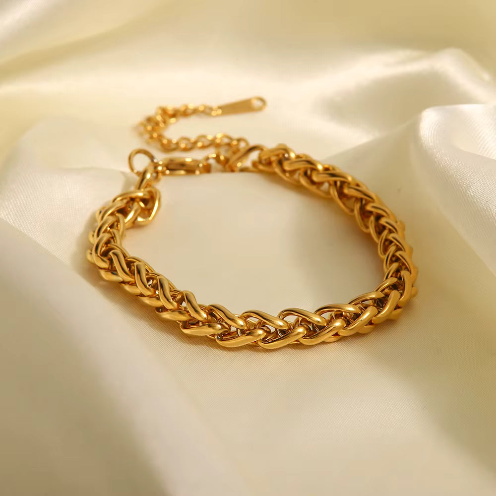 Pulsera Dorada Tejido | Dorado