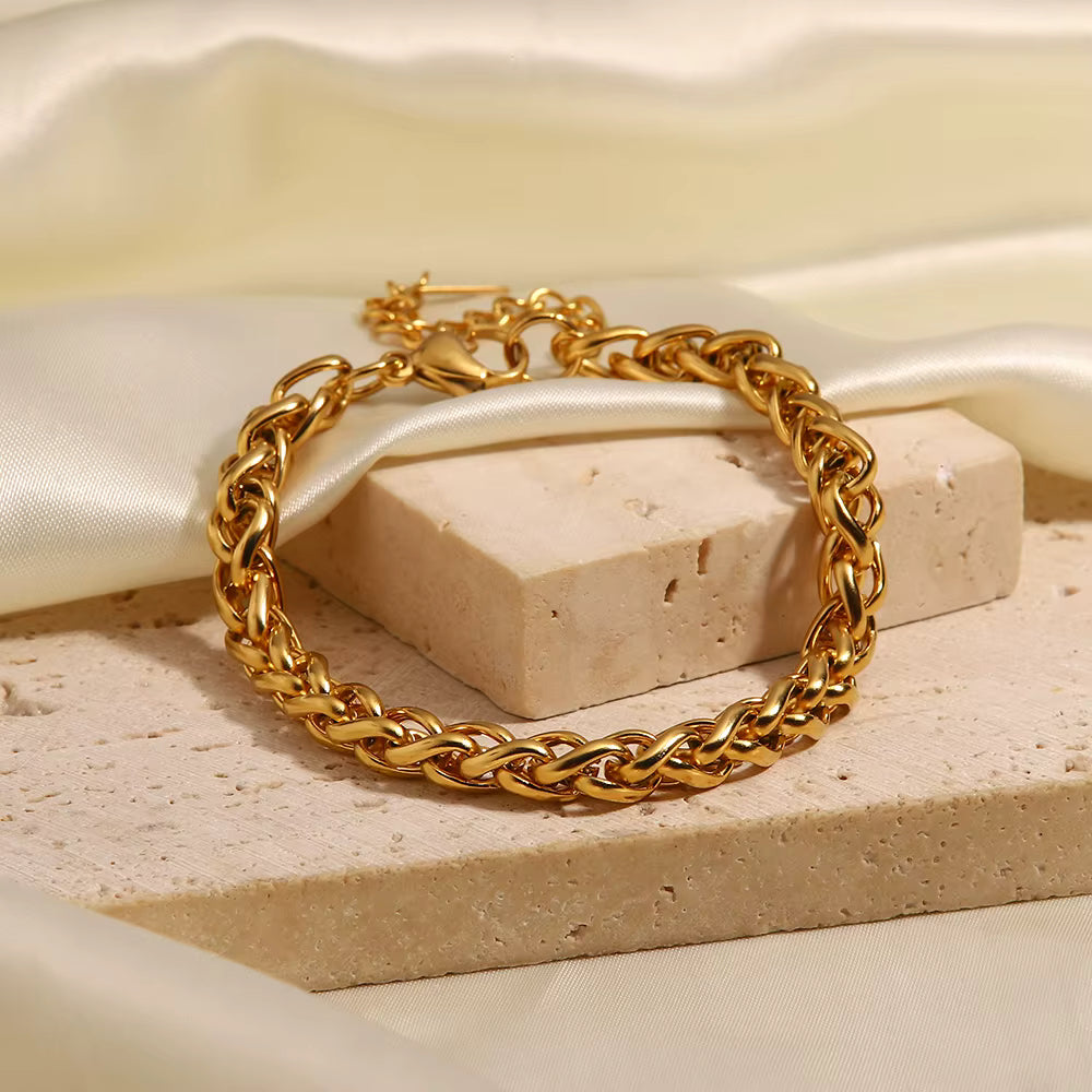 Pulsera Dorada Tejido | Dorado